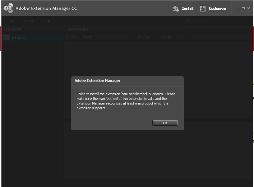 Adobe Exchange Manager Installation Error.jpg